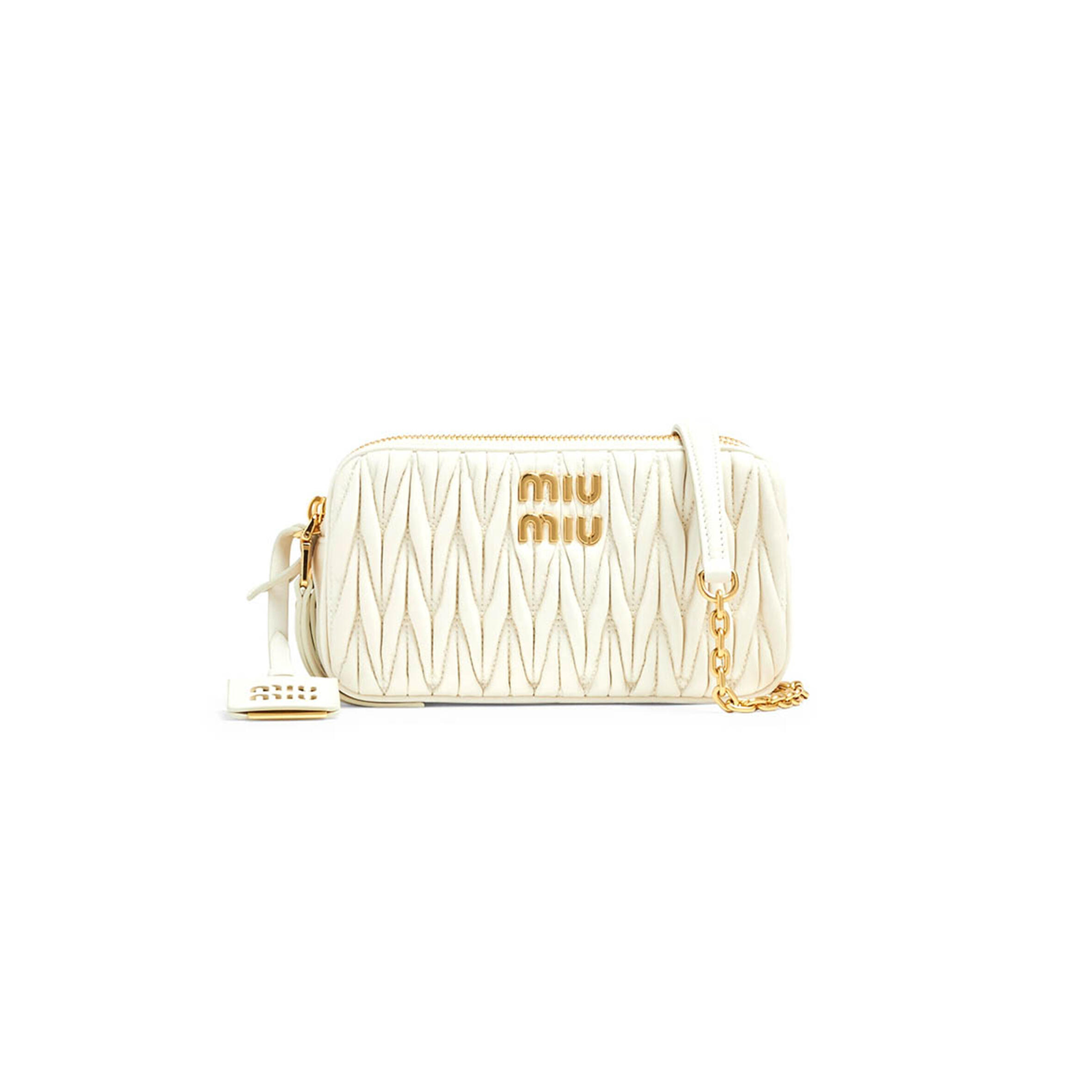MIU MIU MATELASSE NAPPA LEATHER DOUBLE-LAYER CROSSBODY CAMERA BAG 5BP045 (18*10*5cm)